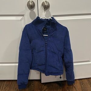Urban Outfitters Blue Corduroy Puffer Jacket